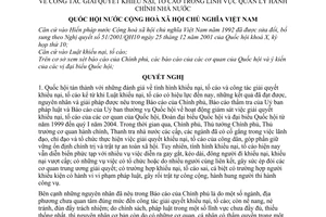 Nghị quyết 30/2004/QH11 công tác giải quyết khiếu nại, tố cáo trong lĩnh vực quản lý hành chính nhà nước
