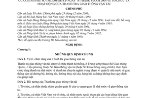 Nghị định 136/2004/NĐ-CP tổ chức hoạt động Thanh tra Giao thông vận tải