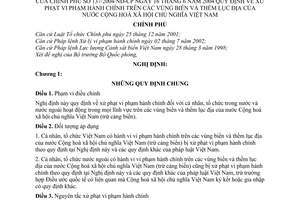 Nghị định 137/2004/NĐ-CP  xử phạt vi phạm hành chính trên vùng biển  thềm lục địa Việt Nam