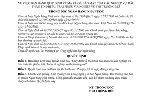 Quyết định 738/2004/QĐ-NHNN mã khoá bảo mật nghiệp vụ đấu thầu tín phiếu, trái phiếu nghiệp vụ thị trường mở