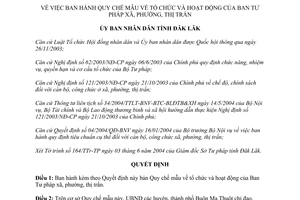Quyết định 36/2004/QĐ-UB Quy chế mẫu tổ chức hoạt động Ban Tư pháp xã phường thị trấn tỉnh Đắk Lắk