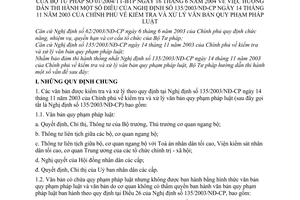 Thông tư 01/2004/TT-BTP kiểm tra xử lý VBQPPL hướng dẫn thi hành Nghị định 135/2003/NĐ-CP