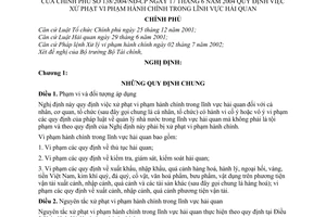 Nghị định 138/2004/NĐ-CP  xử phạt vi phạm hành chính trong hải quan