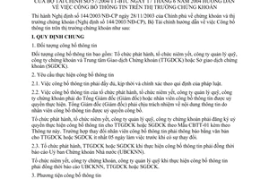 Thông tư 57/2004/TT-BTC hướng dẫn Công bố thông tin thị trường chứng khoán