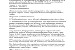 Circular No. 57/2004/TT-BTC of June 17, 2004 guiding the disclosure of information on the securities market