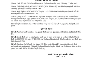 Quyết định 2234/2004/QĐ-UB Quy định giá trên địa bàn tỉnh Bến Tre