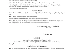 Quyết định 69/2004/QĐ-UB Quy chế thi tuyển công chức xã phường thị trấn Hà Tĩnh