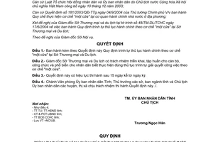 Quyết định 63/2004/QĐ.UB cơ chế "một cửa" tại Sở Thương mại và Du lịch Đồng Tháp