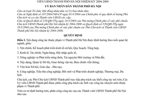 Quyết định 99/2004/QĐ-UB  phân công công tác Thành viên UBND Thành phố Hà Nội 2004-2009