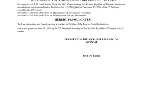Order No. 09/2004/L-CTN of June 24, 2004 on the promulgation of Law