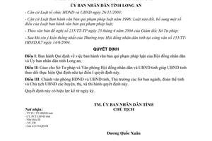 Quyết định số 2176/2004/QĐ-UB Ban hành văn bản quy phạm pháp luật tỉnh Long An