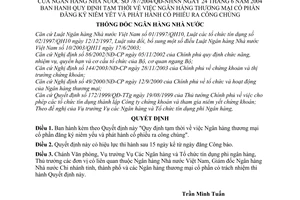 Quyết định 787/2004/QĐ-NHNN ngân hàng thương mại cổ phần đăng ký niêm yết và phát hành trái phiếu ra công chúng