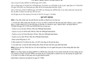 Quyết định 348/QĐ-UB điều chỉnh mức thu phí bến bãi của Bến xe khách