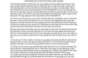 Chỉ thị 09/2004/CT-UB đảm bảo vệ sinh an toàn thực phẩm cơ sở nuôi tôm công nghiệp Bến Tre
