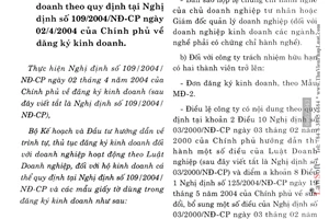 Thông tư 03/2004/TT-BKH đăng ký kinh doanh hướng dẫn trình tự, thủ tục đăng ký kinh doanh quy định Nghị định 109/2004/NĐ-CP