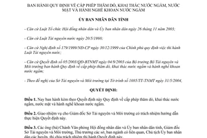 Quyết định 2530/2004/QĐ-UB cấp phép thăm dò khai thác nước ngầm nước mặt hành nghề khoan nước ngầm Bến Tre