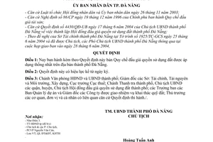 Quyết định 112/2004/QĐ-UB  Quy chế đấu giá quyền sử dụng đất