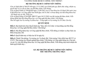 Quyết định 512/2004/QĐ-BBCVT Quy chế tổ chức  hoạt động Hội đồng Khoa học và Công nghệ Bộ Bưu chính, Viễn thông