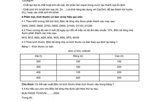 Tiêu chuẩn xây dựng Việt Nam TCXDVN 316:2004 về blôc bê tông nhẹ - yêu cầu kỹ thuật do Bộ Xây dựng ban hành