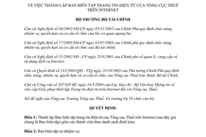 Quyết định số 1660 QĐ/BTC năm 2004 Trang tin điện tử Tổng cục thuế