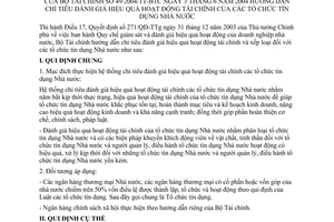 Thông tư 49/2004/TT-BTC hướng dẫn chỉ tiêu đánh giá hiệu quả hoạt động tài chính tổ chức tín dụng nhà nước