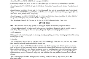 Quyết định 43/2004/QĐ-UB mức thu, nộp, quản lý và sử dụng phí chợ tỉnh Quảng Nam