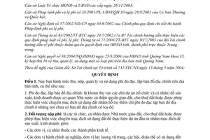 Quyết định 44/2004/QĐ-UB mức thu nộp quản lý và sử dụng phí đo đạc lập bản đồ