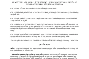 Quyết định 40/2004/QĐ-UB thu nộp quản lý sử dụng phí thẩm định cấp QSDĐ