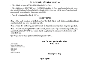 Quyết định 2011/2004/QĐ-UB chế độ trách nhiệm người đứng đầu cơ quan hành chính