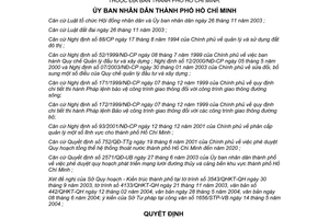 Quyết định 150/2004/QĐ-UB quản lý, sử dụng hành lang bờ sông, kênh, rạch thành phố Hồ Chí Minh