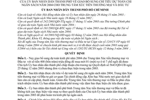 Quyết định 152/2004/QĐ-UB giao bổ sung chỉ tiêu dự toán chi ngân sách 2004 trung tâm xúc tiến thương mại đầu tư