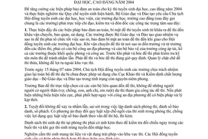 Chỉ thị 16/2004/CT-BGDĐT tăng cường biện pháp đảm bảo an toàn kỳ thi tuyển sinh đại học cao đẳng năm 2004