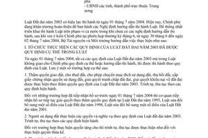 Công văn  2162/BTNMT-ĐĐ  thi hành Luật đất đai  2003 trong thời gian chưa có các NĐ hướng dẫn thi hành