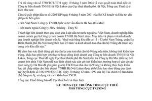 Công văn  2050/TCT-TTr quyết toán thuế