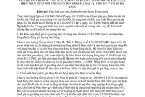 Công văn 7802/TC/TCT  thực hiện thuế GTGT hàng tồn kho của đại lý, cho thuê cơ sở hạ tầng