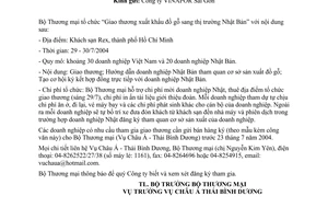 Công văn 3472/TM-KV1  giao thương đồ gỗ  Hồ Chí Minh