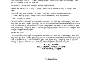 Công văn  3755/VPCP-HC đính chính QĐ 123/2004/QĐ-TTg