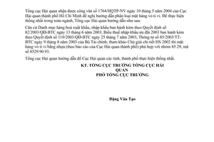 Công văn 3414 TCHQ/GSQL  áp mã số mặt hàng vỏ ti vi