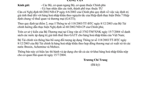 Công văn 8380/TC/CST đối tượng áp dụng TT 118/2003/TT-BTC