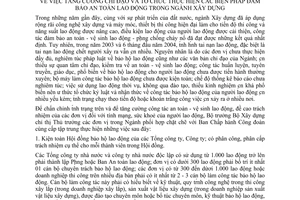 Chỉ thị 04/2004/CT-BXD chỉ đạo thực hiện biện pháp đảm bảo an toàn lao động ngành Xây dựng