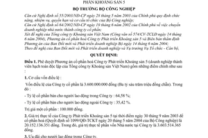 Quyết định 57/2004/QĐ-BCN chuyển Công ty Phát triển Khoáng sản 5 thành Công ty cổ phần