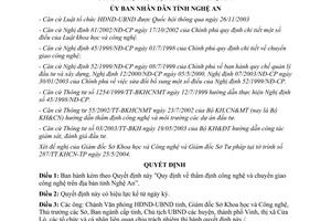 Quyết định 71/2004/QĐ.UB Quy định thẩm định công nghệ chuyển giao công nghệ