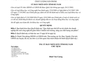 Quyết định 919/2004/QĐ-UB tạm thời hỗ trợ tài chính cho doanh nghiệp