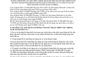 Thông tư 04/2004/TT-BXD đẩy nhanh tiến độ xây dựng cụm tuyến dân cư nhà ở tỉnh thường xuyên ngập lũ ĐBSCL