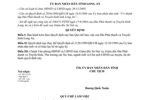 Quyết định 2294/2004/QĐ-UBND quy chế làm việc Đài Phát thanh Truyền hình Long An