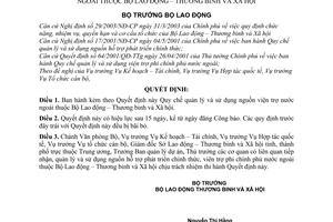 Quyết định 1008/2004/QĐ-BLĐTBXH Quy chế quản lý sử dụng nguồn viện trợ nước ngoài Bộ Lao động–Thương binh và Xã hội