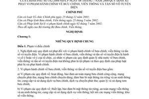 Nghị định 142/2004/NĐ-CP xử phạt vi phạm hành chính bưu chính, viễn thông  tần số vô tuyến điện