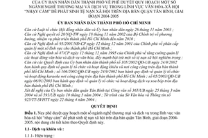 Quyết định 173/2004/QĐ-UB quy hoạch ngành nghề TMDV VHXH nhạy cảm dễ phát sinh tệ nạn xã hội Tân Bình,giá trị nhà,đất thu phần vắng đồng sở hữu