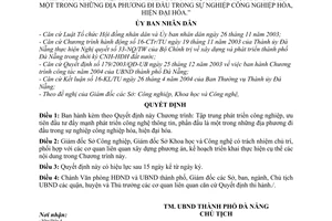 Quyết định 121/2004/QĐ-UB Chương trình Tập trung phát triển công nghiệp