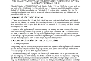 Thông tư 72/2004/TT-BTC hướng dẫn quản lý xử lý tang vật phương tiện tịch thu sung quỹ Nhà nước vi phạm hành chính